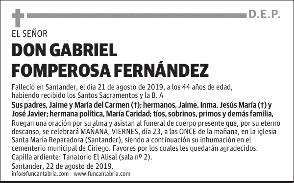 DON GABRIEL FOMPEROSA FERNÁNDEZ