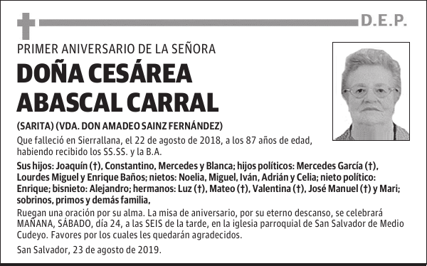 DOÑA CESÁREA ABASCAL CARRAL