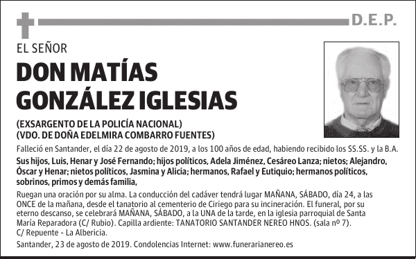 DON MATÍAS GONZÁLEZ IGLESIAS