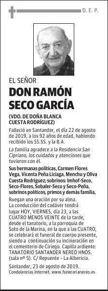 DON RAMÓN SECO GARCÍA