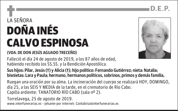DOÑA INÉS CALVO ESPINOSA