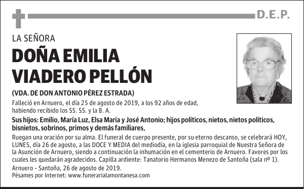 DOÑA EMILIA VIADERO PELLÓN