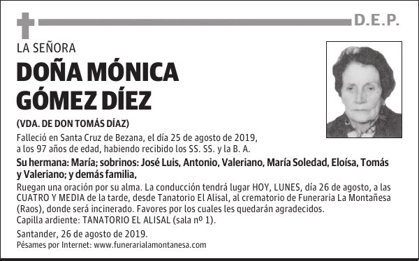 DOÑA MÓNICA GÓMEZ DÍEZ