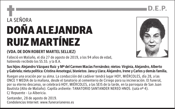 DOÑA ALEJANDRA RUIZ MARTÍNEZ