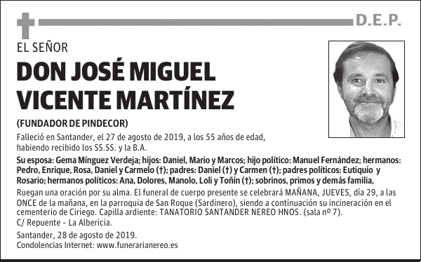 DON JOSÉ MIGUEL VICENTE MARTÍNEZ