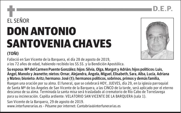 DON ANTONIO SANTOVENIA CHAVES