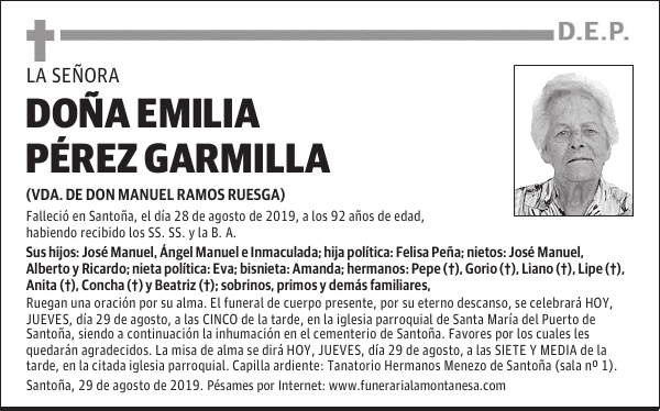 DOÑA EMILIA PÉREZ GARMILLA