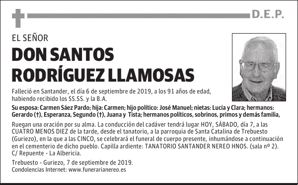DON SANTOS RODRÍGUEZ LLAMOSAS