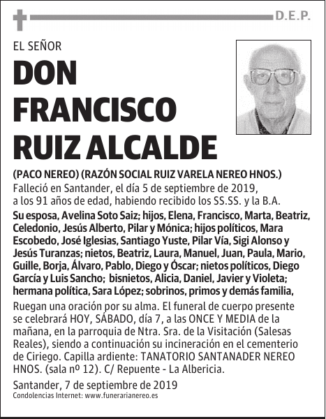 DON FRANCISCO RUIZ ALCALDE