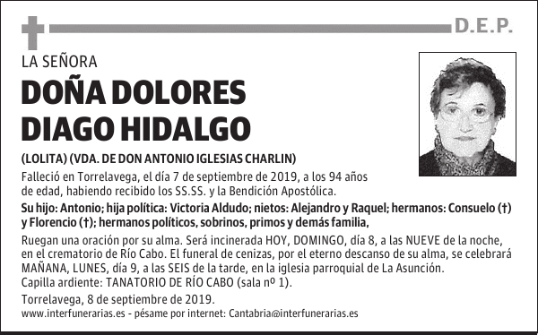 DOÑA DOLORES DIAGO HIDALGO