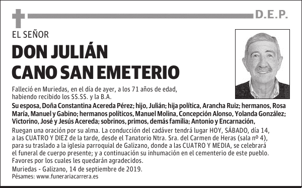 DON JULIÁN CANO SAN EMETERIO