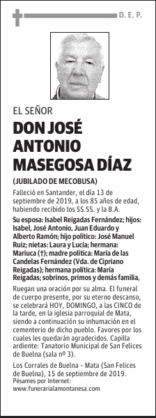 DON JOSÉ ANTONIO MASEGOSA DÍAZ