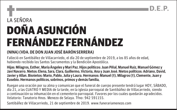 DOÑA ASUNCIÓN FERNÁNDEZ FERNÁNDEZ