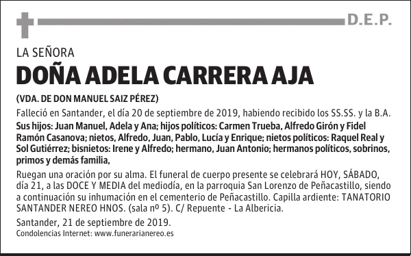 DOÑA ADELA CARRERA AJA