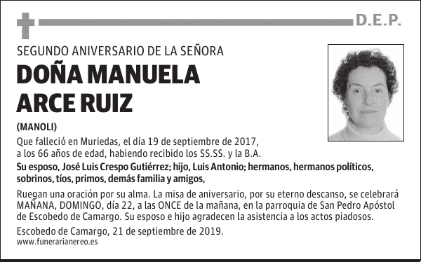 DOÑA MANUELA ARCE RUIZ