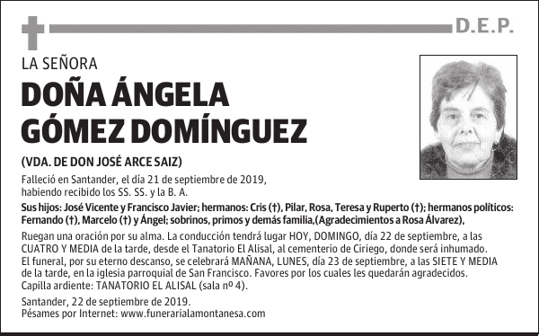 DOÑA ÁNGELA GÓMEZ DOMÍNGUEZ