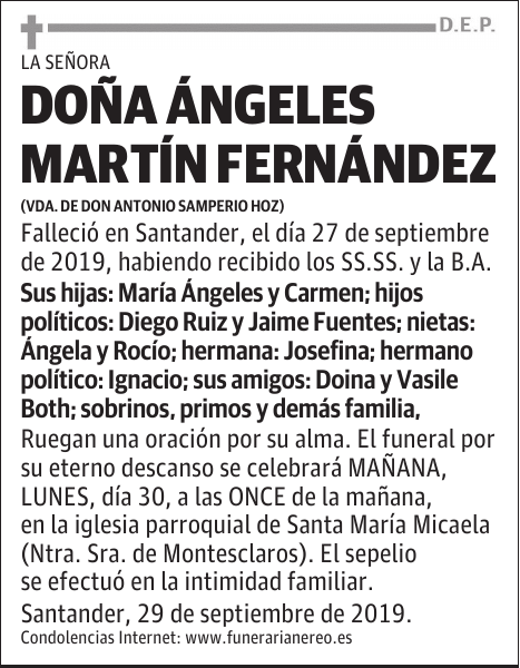 DOÑA ÁNGELES MARTÍN FERNÁNDEZ