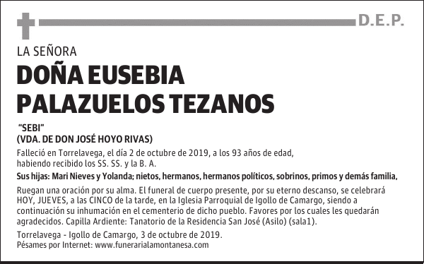 DOÑA EUSEBIA PALAZUELOS TEZANOS