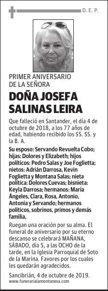 DOÑA JOSEFA SALINAS LEIRA