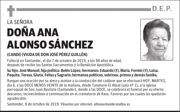 DOÑA ANA ALONSO SÁNCHEZ