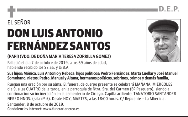 DON LUIS ANTONIO FERNÁNDEZ SANTOS