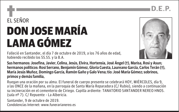 DON JOSE MARÍA LAMA GÓMEZ