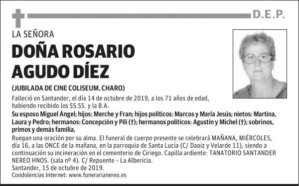 DOÑA ROSARIO AGUDO DÍEZ