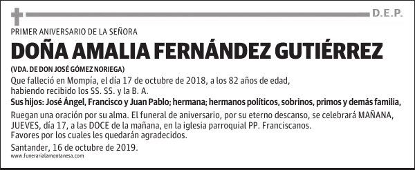 DOÑA AMALIA FERNÁNDEZ GUTIÉRREZ