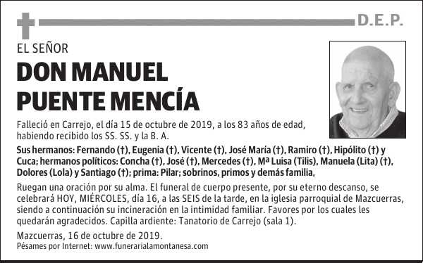 DON MANUEL PUENTE MENCÍA