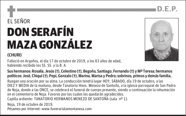 DON SERAFÍN MAZA GONZÁLEZ