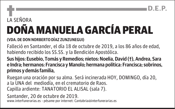 DOÑA MANUELA GARCÍA PERAL