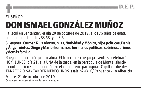 DON ISMAEL GONZÁLEZ MUÑOZ