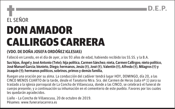 DON AMADOR CALLIRGOS CARRERA