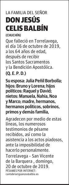 DON JESÚS CELIS BALBÍN