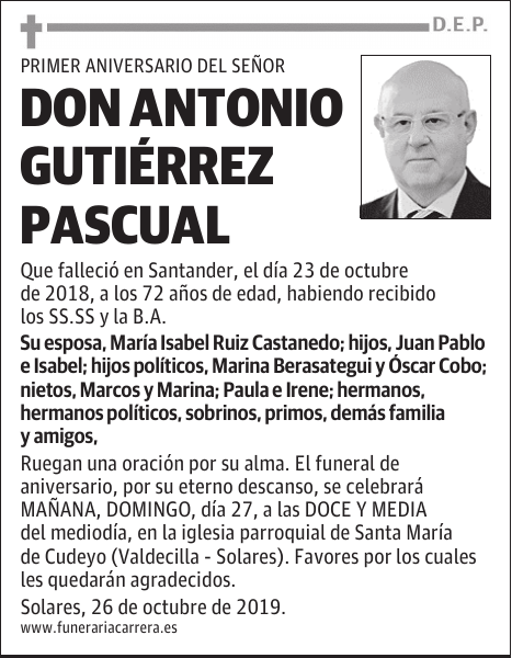 DON ANTONIO GUTIÉRREZ PASCUAL