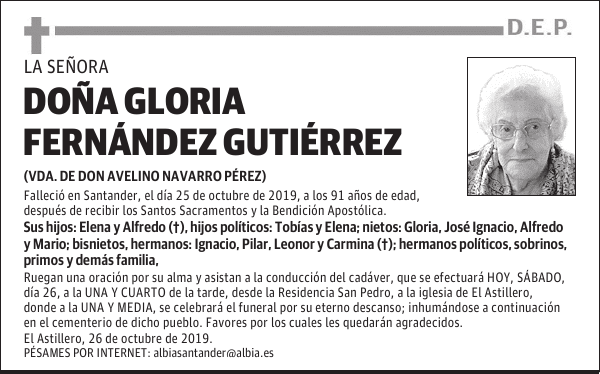 DOÑA GLORIA FERNÁNDEZ GUTIÉRREZ