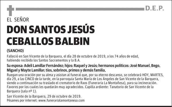 DON SANTOS JESÚS CEBALLOS BALBIN