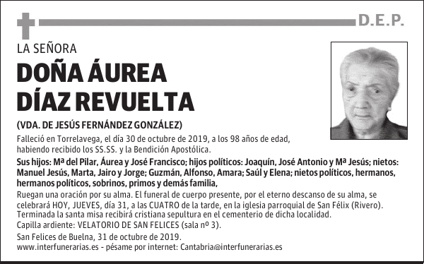 DOÑA ÁUREA DÍAZ REVUELTA
