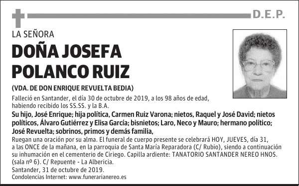 DOÑA JOSEFA POLANCO RUIZ