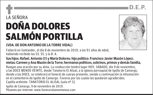 DOÑA DOLORES SALMÓN PORTILLA