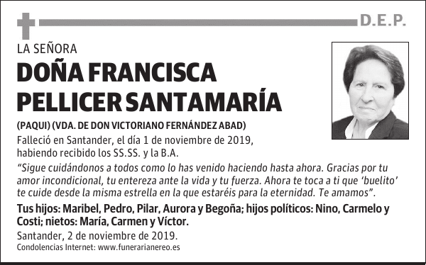 DOÑA FRANCISCA PELLICER SANTAMARÍA