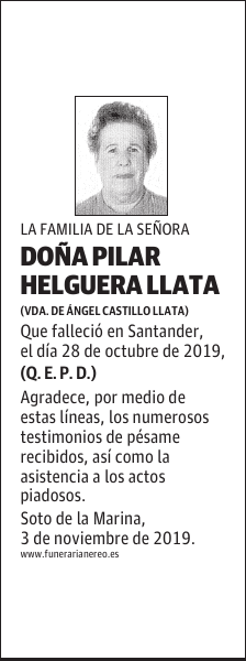 DOÑA PILAR HELGUERA LLATA