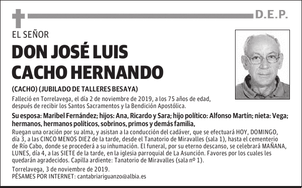 DON JOSÉ LUIS CACHO HERNANDO
