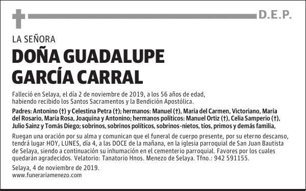 DOÑA GUADALUPE GARCÍA CARRAL