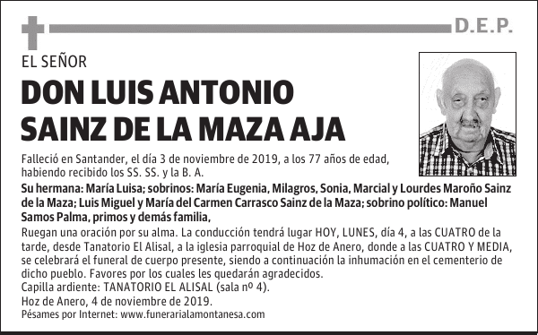 DON LUIS ANTONIO SAINZ DE LA MAZA AJA
