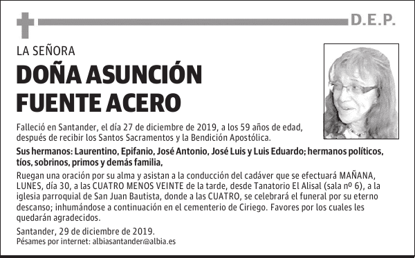 DOÑA ASUNCIÓN FUENTE ACERO