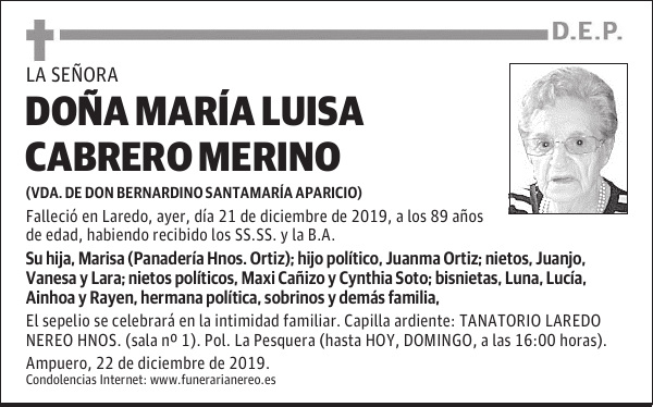 DOÑA MARÍA LUISA CABRERO MERINO