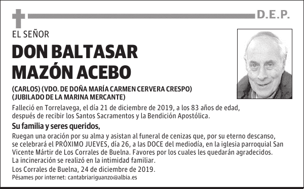 DON BALTASAR MAZÓN ACEBO