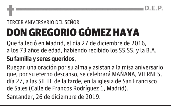 DON GREGORIO GÓMEZ HAYA
