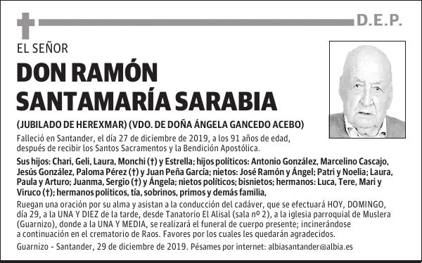 DON RAMÓN SANTAMARÍA SARABIA